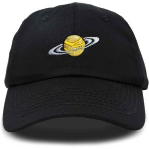 imageDALIX Embroidered Saturn Baseball Cap Cotton Dad Hat MenBlack