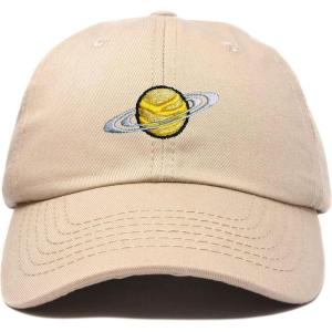 imageDALIX Embroidered Saturn Baseball Cap Cotton Dad Hat MenKhaki