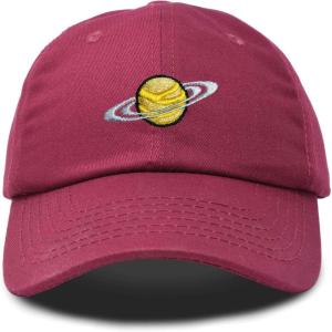 imageDALIX Embroidered Saturn Baseball Cap Cotton Dad Hat MenMaroon