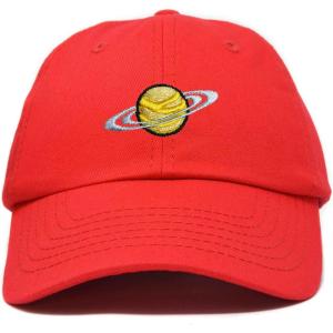 imageDALIX Embroidered Saturn Baseball Cap Cotton Dad Hat MenRed