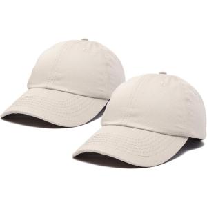 imageDALIX Plain Dad Hats 2 PackBeige