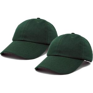 imageDALIX Plain Dad Hats 2 PackDark Green