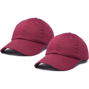 imageDALIX Plain Dad Hats 2 PackMaroon