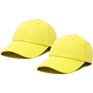 imageDALIX Plain Dad Hats 2 PackMinion Yellow