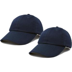 imageDALIX Plain Dad Hats 2 PackNavy Blue