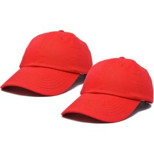 imageDALIX Plain Dad Hats 2 PackRed