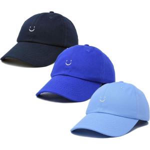 imageDALIX Smiley Face 3 Pack Dad Cap Embroidered Cotton Adjustable Baseball Hat Adult Men WomenColor 10