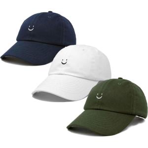 imageDALIX Smiley Face 3 Pack Dad Cap Embroidered Cotton Adjustable Baseball Hat Adult Men WomenColor 11