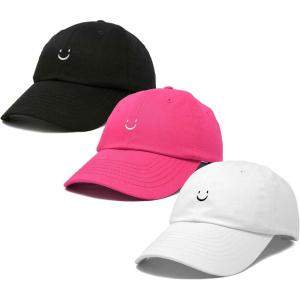 imageDALIX Smiley Face 3 Pack Dad Cap Embroidered Cotton Adjustable Baseball Hat Adult Men WomenColor 3