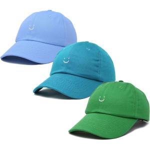 imageDALIX Smiley Face 3 Pack Dad Cap Embroidered Cotton Adjustable Baseball Hat Adult Men WomenColor 9