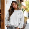 imageDALIX Butterfly Embroidery Relaxed Crewneck Sweatshirt Soft Fleece Fit Lounge WomensLunar Gray