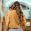 imageDALIX Butterfly Embroidery Relaxed Crewneck Sweatshirt Soft Fleece Fit Lounge WomensPeanut