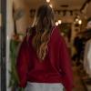 imageDALIX Heartly Ghost Embroidery Relaxed Hoodie Soft Fleece Sweatshirt Drawcord Fit Lounge WomensBurgundy