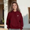 imageDALIX Heartly Ghost Embroidery Relaxed Hoodie Soft Fleece Sweatshirt Drawcord Fit Lounge WomensBurgundy