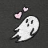 imageDALIX Heartly Ghost Embroidery Relaxed Hoodie Soft Fleece Sweatshirt Drawcord Fit Lounge WomensCharcoal Htr