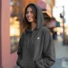 imageDALIX Heartly Ghost Embroidery Relaxed Hoodie Soft Fleece Sweatshirt Drawcord Fit Lounge WomensCharcoal Htr