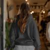 imageDALIX Heartly Ghost Embroidery Relaxed Hoodie Soft Fleece Sweatshirt Drawcord Fit Lounge WomensCharcoal Htr