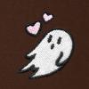 imageDALIX Heartly Ghost Embroidery Relaxed Hoodie Soft Fleece Sweatshirt Drawcord Fit Lounge WomensChestnut
