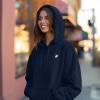 imageDALIX Heartly Ghost Embroidery Relaxed Hoodie Soft Fleece Sweatshirt Drawcord Fit Lounge WomensNavy Blue