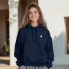imageDALIX Heartly Ghost Embroidery Relaxed Hoodie Soft Fleece Sweatshirt Drawcord Fit Lounge WomensNavy Blue