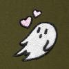 imageDALIX Heartly Ghost Embroidery Relaxed Hoodie Soft Fleece Sweatshirt Drawcord Fit Lounge WomensOlive