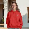 imageDALIX Heartly Ghost Embroidery Relaxed Hoodie Soft Fleece Sweatshirt Drawcord Fit Lounge WomensRed