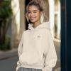 imageDALIX Heartly Ghost Embroidery Relaxed Hoodie Soft Fleece Sweatshirt Drawcord Fit Lounge WomensSandshell