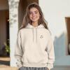 imageDALIX Heartly Ghost Embroidery Relaxed Hoodie Soft Fleece Sweatshirt Drawcord Fit Lounge WomensSandshell