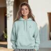 imageDALIX Heartly Ghost Embroidery Relaxed Hoodie Soft Fleece Sweatshirt Drawcord Fit Lounge WomensSea Foam