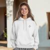 imageDALIX Heartly Ghost Embroidery Relaxed Hoodie Soft Fleece Sweatshirt Drawcord Fit Lounge WomensWhite