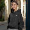 imageDALIX Heartly Ghost Embroidery Washed Sweatshirt Hoodie Fleece Relaxed Fit Lounge WomensBlack