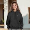 imageDALIX Heartly Ghost Embroidery Washed Sweatshirt Hoodie Fleece Relaxed Fit Lounge WomensBlack