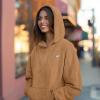 imageDALIX Heartly Ghost Embroidery Washed Sweatshirt Hoodie Fleece Relaxed Fit Lounge WomensCamel