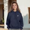 imageDALIX Heartly Ghost Embroidery Washed Sweatshirt Hoodie Fleece Relaxed Fit Lounge WomensDenim Blue