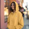 imageDALIX Heartly Ghost Embroidery Washed Sweatshirt Hoodie Fleece Relaxed Fit Lounge WomensMustard