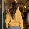 imageDALIX Heartly Ghost Embroidery Washed Sweatshirt Hoodie Fleece Relaxed Fit Lounge WomensMustard