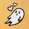 imageDALIX Heartly Ghost Embroidery Washed Sweatshirt Hoodie Fleece Relaxed Fit Lounge WomensMustard