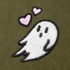 imageDALIX Heartly Ghost Embroidery Washed Sweatshirt Hoodie Fleece Relaxed Fit Lounge WomensOlive