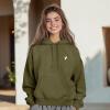 imageDALIX Heartly Ghost Embroidery Washed Sweatshirt Hoodie Fleece Relaxed Fit Lounge WomensOlive