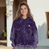 imageDALIX Heartly Ghost Embroidery Washed Sweatshirt Hoodie Fleece Relaxed Fit Lounge WomensPurple