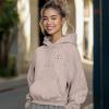 imageDALIX Heartly Ghost Embroidery Washed Sweatshirt Hoodie Fleece Relaxed Fit Lounge WomensZinc