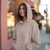 imageDALIX Heartly Ghost Embroidery Washed Sweatshirt Hoodie Fleece Relaxed Fit Lounge WomensZinc
