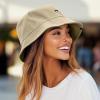 imageDALIX Lil Coffee Embroidered Cotton Summer Food Outdoor Bucket Hat WomensSesame Beige