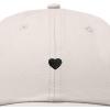 imageDALIX Lil Heart Embroidered Cotton Summer Outdoor Baseball Cap Dad Hat WomensBeige