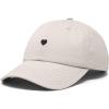 imageDALIX Lil Heart Embroidered Cotton Summer Outdoor Baseball Cap Dad Hat WomensBeige