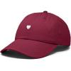imageDALIX Lil Heart Embroidered Cotton Summer Outdoor Baseball Cap Dad Hat WomensMaroon