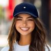imageDALIX Lil Heart Embroidered Cotton Summer Outdoor Baseball Cap Dad Hat WomensNavy Blue