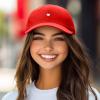 imageDALIX Lil Heart Embroidered Cotton Summer Outdoor Baseball Cap Dad Hat WomensRed