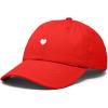imageDALIX Lil Heart Embroidered Cotton Summer Outdoor Baseball Cap Dad Hat WomensRed