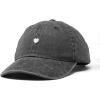 imageDALIX Lil Heart Embroidered Cotton Summer Outdoor Baseball Cap Dad Hat WomensWashed Black
